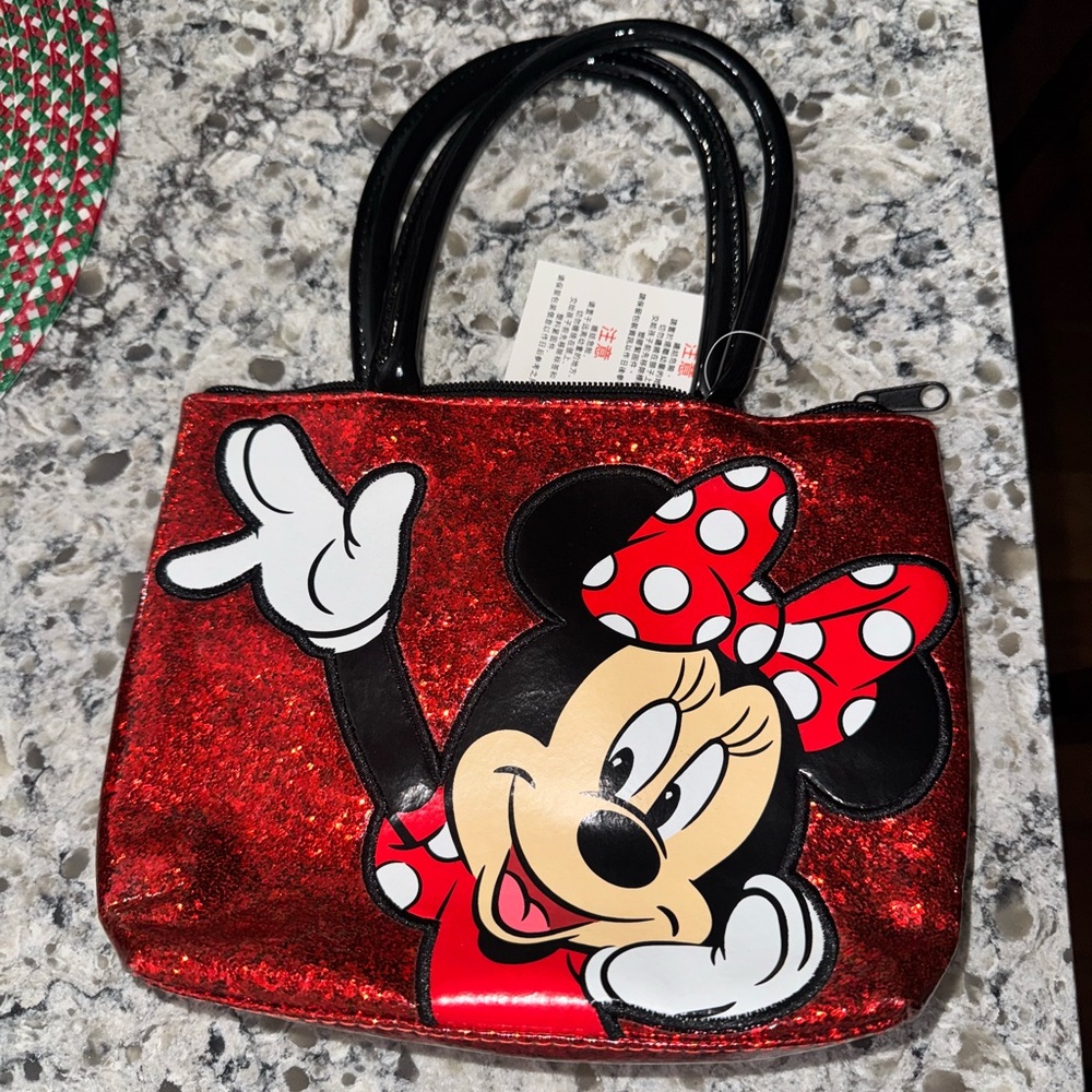 Disney Minnie Mouse Red Glitter Tote